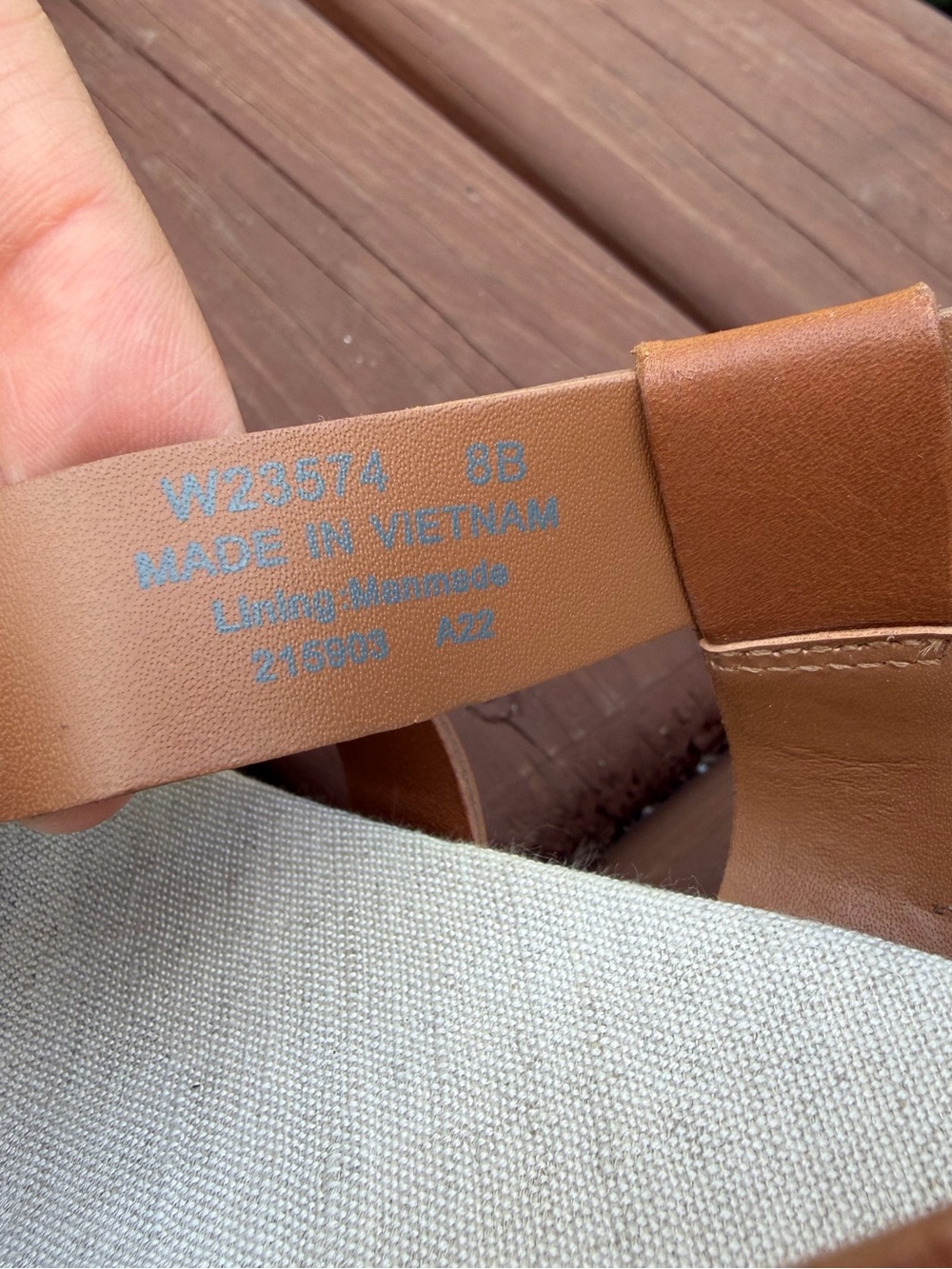 Cole Haan Crystal Honey Leather Espadrille Wedge Sandals Size 8 $150 - Picture 11 of 12